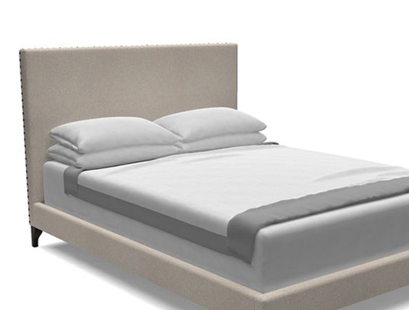 Portobello King Bed in Two Tone Plain Biscuit